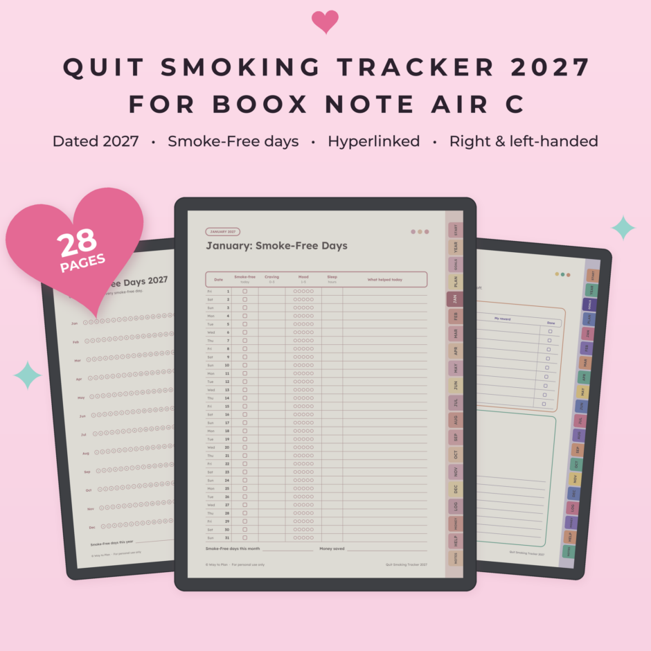 Quit Smoking Tracker 2027 for Boox Note Air C