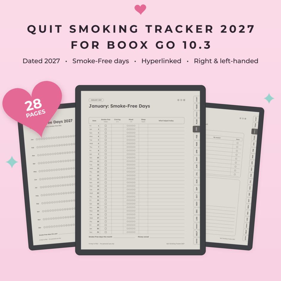 Quit Smoking Tracker 2027 for Boox Go 10.3