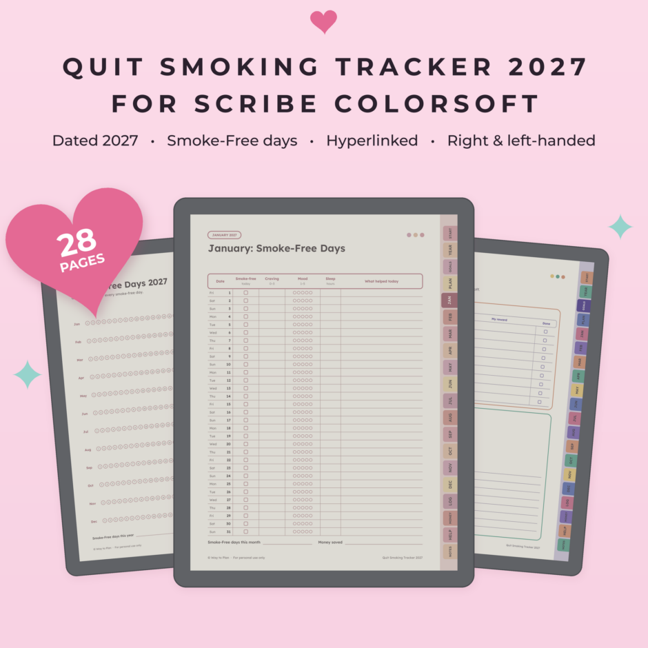 Quit Smoking Tracker 2027 for Kindle Scribe Colorsoft