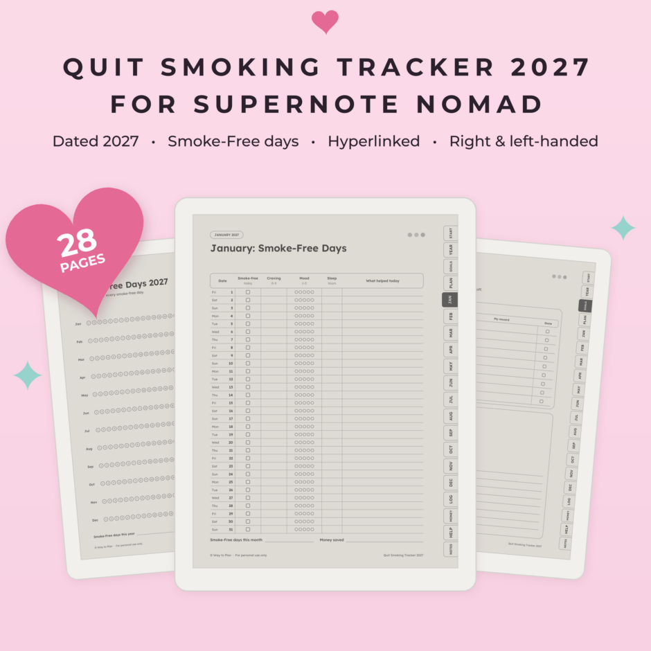 Quit Smoking Tracker 2027 for Supernote Nomad