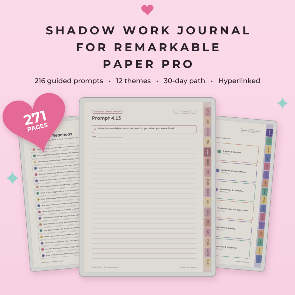 Shadow Work Journal for reMarkable Paper Pro