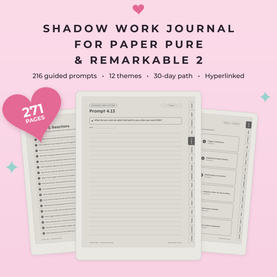 Shadow Work Journal for reMarkable Paper Pure & reMarkable 2