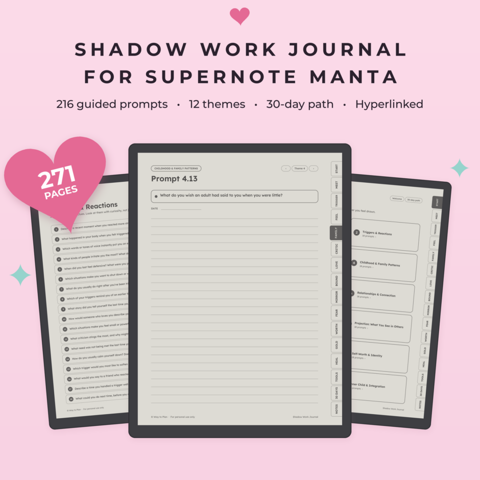 Shadow Work Journal for Supernote Manta