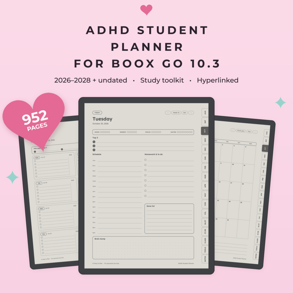 ADHD Student Planner for Boox Go 10.3