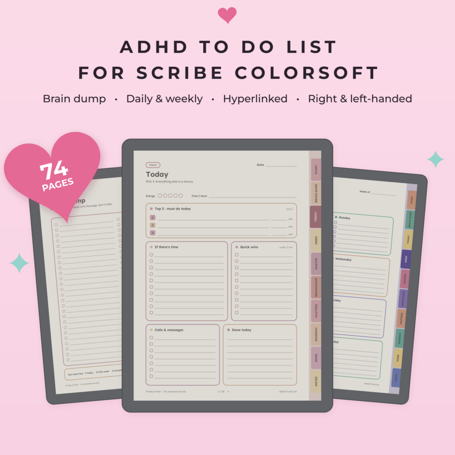 ADHD To Do List for Kindle Scribe Colorsoft