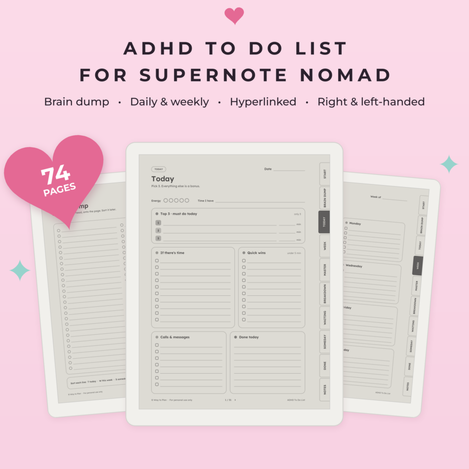 ADHD To Do List for Supernote Nomad