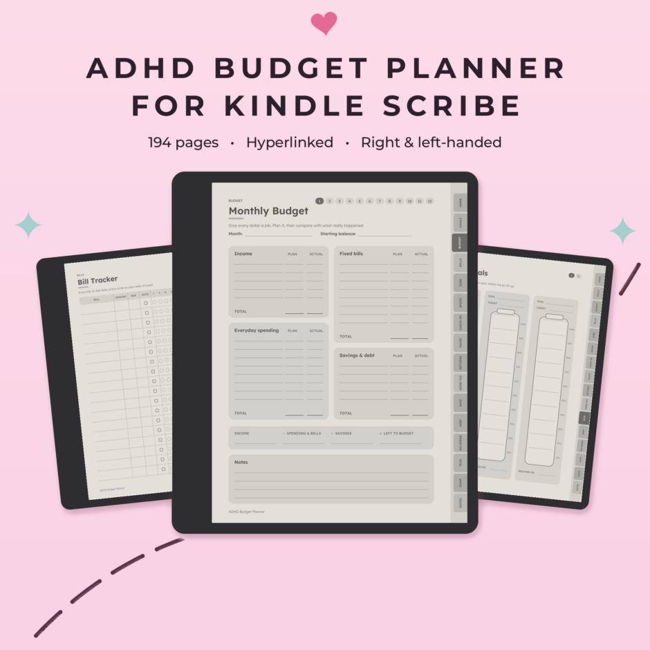 ADHD Budget Planner for Kindle Scribe - Main
