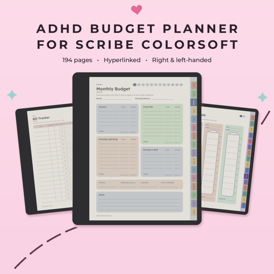ADHD Budget Planner for Kindle Scribe Colorsoft - Main