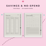 ADHD Budget Planner for reMarkable Paper Pure - Savings NoSpend