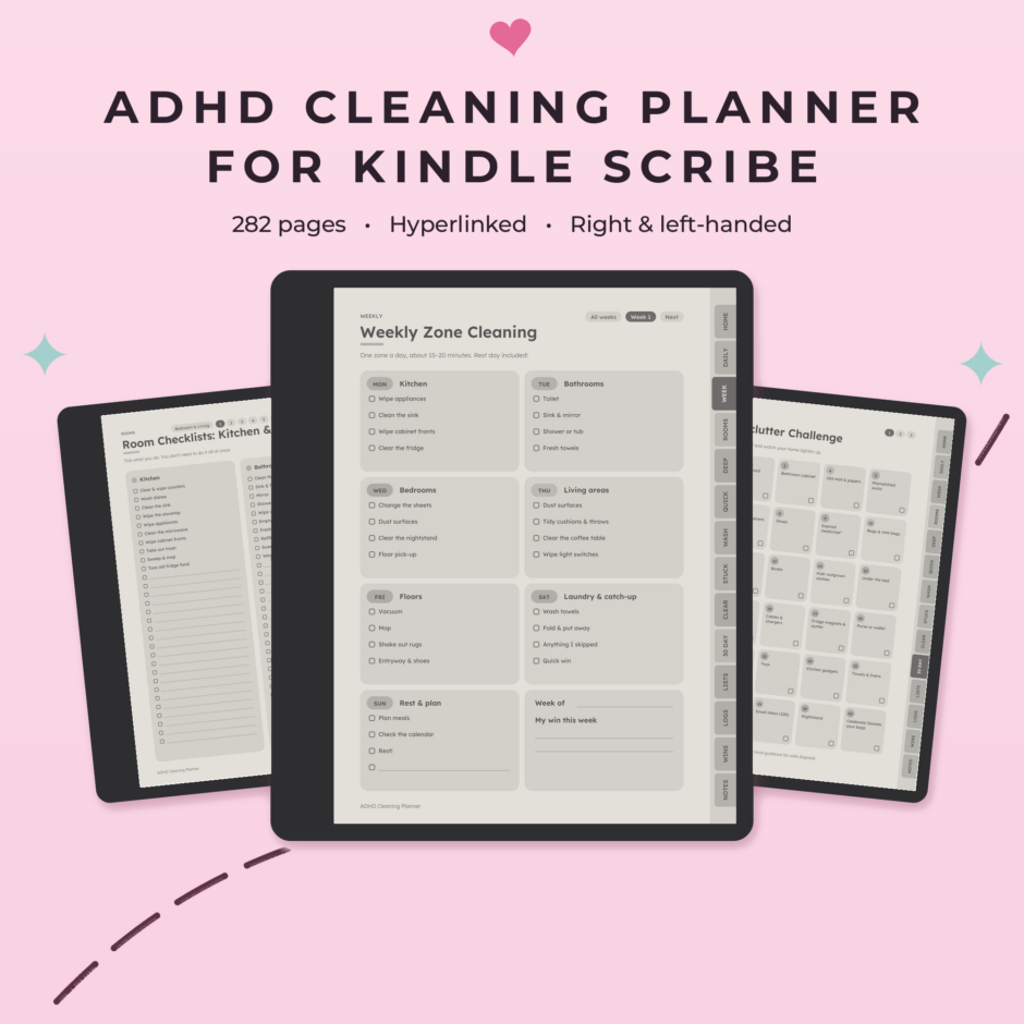 ADHD Cleaning Planner for Kindle Scribe - Main
