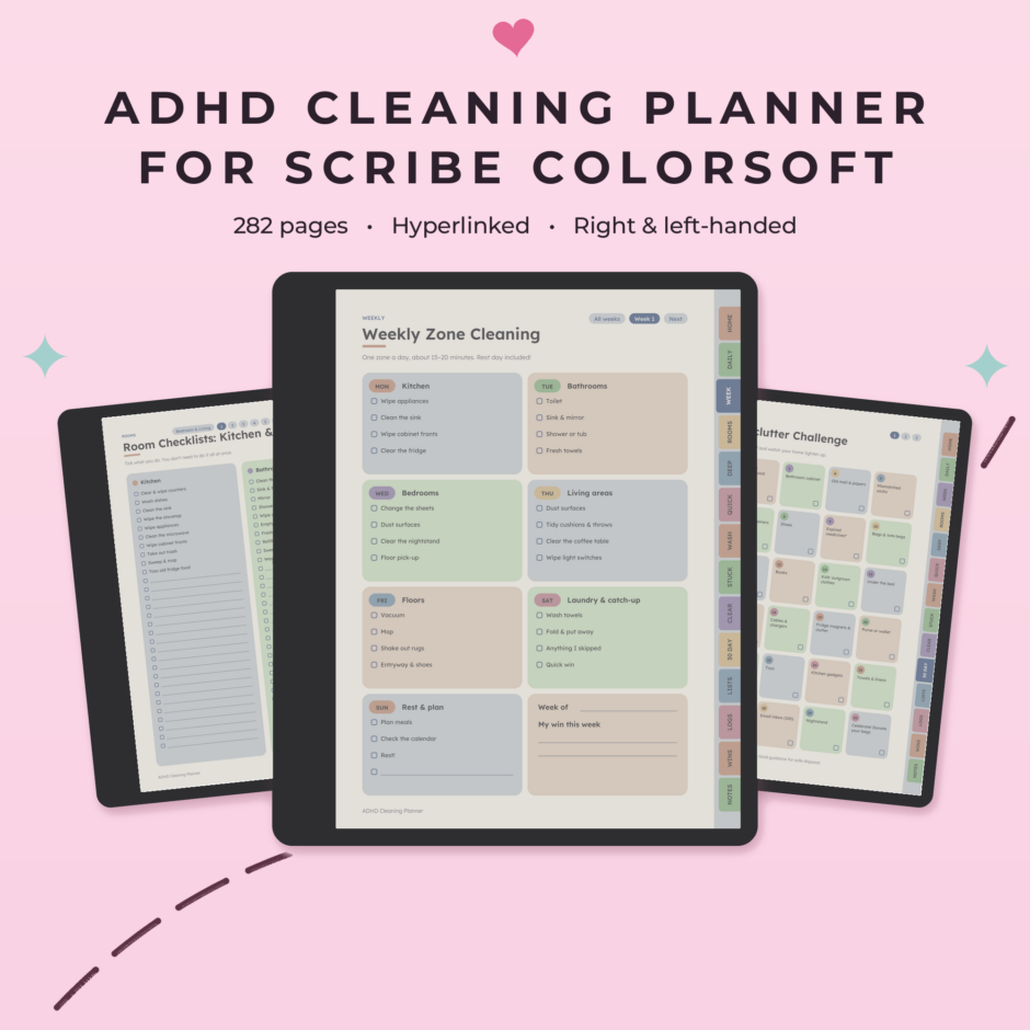 ADHD Cleaning Planner for Kindle Scribe Colorsoft - Main