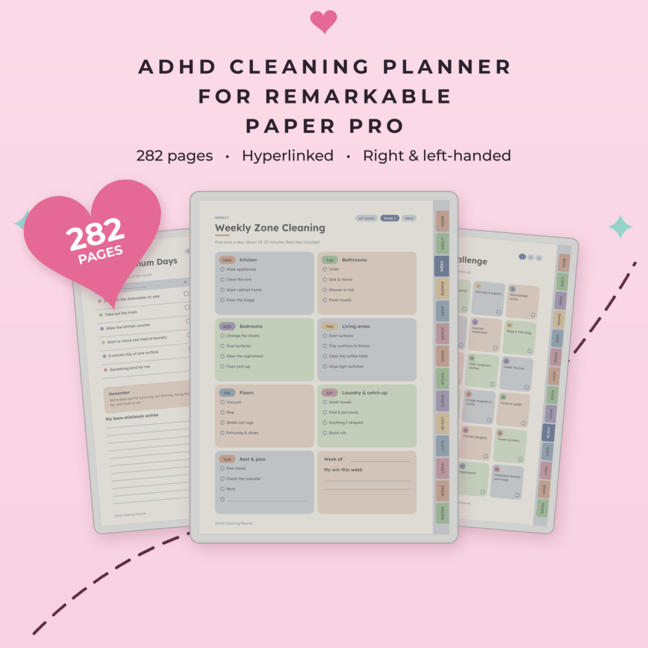 ADHD Cleaning Planner for reMarkable Paper Pro - Main