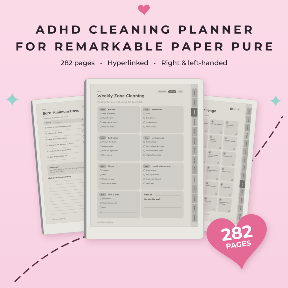ADHD Cleaning Planner for reMarkable Paper Pure - Main