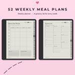 ADHD Meal Planner for Kindle Scribe - Weekly Plans