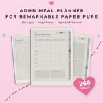 ADHD Meal Planner for reMarkable Paper Pure - Main