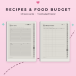 ADHD Meal Planner for reMarkable Paper Pure - Recipes Budget
