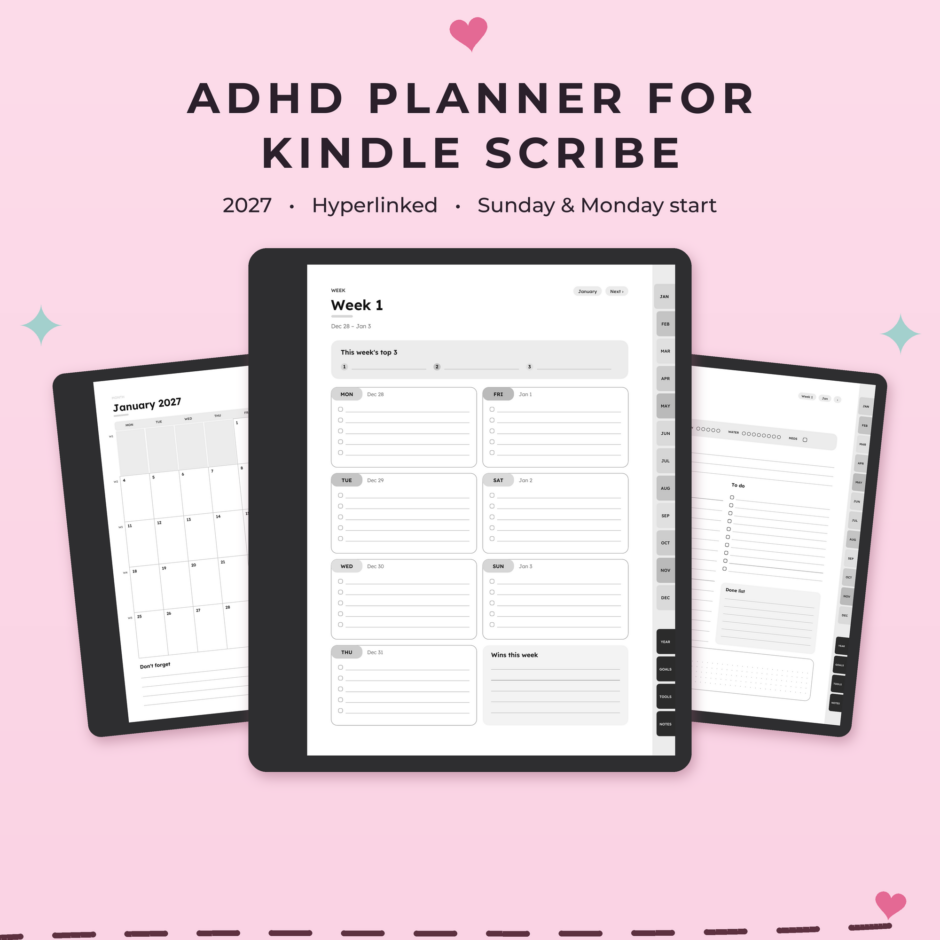ADHD Planner 2027 for Kindle Scribe - Main