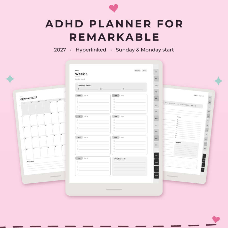 ADHD Planner 2027 for reMarkable - Main