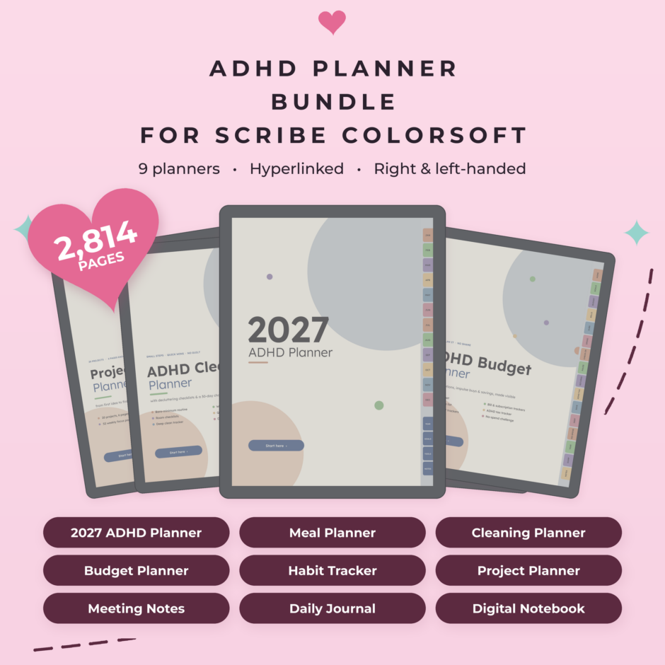 ADHD Planner Bundle for Kindle Scribe Colorsoft - Main