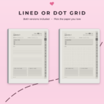 Daily Journal for reMarkable 2 - Lined or Dot Grid
