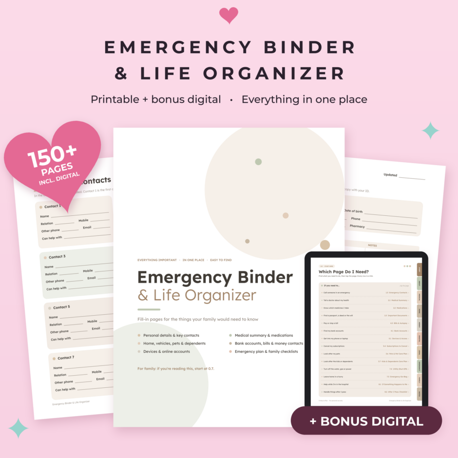End of Life Planner & Emergency Binder