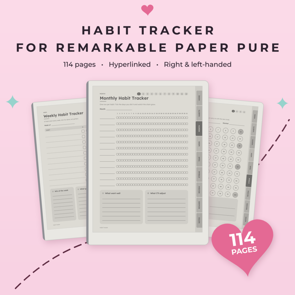 Habit Tracker for reMarkable Paper Pure - Main