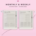 Habit Tracker for reMarkable Paper Pure - Monthly Weekly