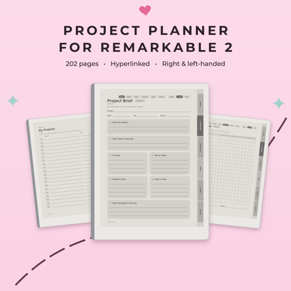 Project Planner for reMarkable 2 - Main