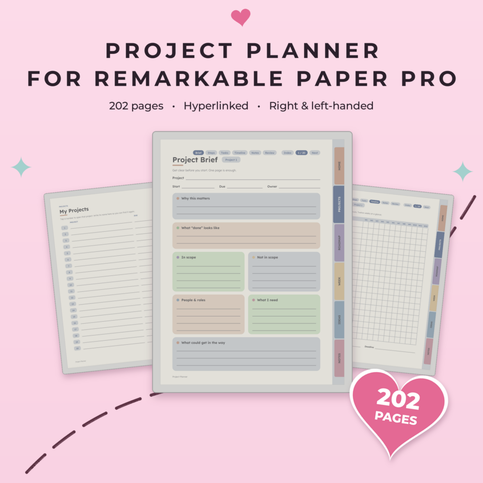 Project Planner for reMarkable Paper Pro - Main