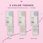 Project Planner for reMarkable Paper Pro Move - 3 Color Themes