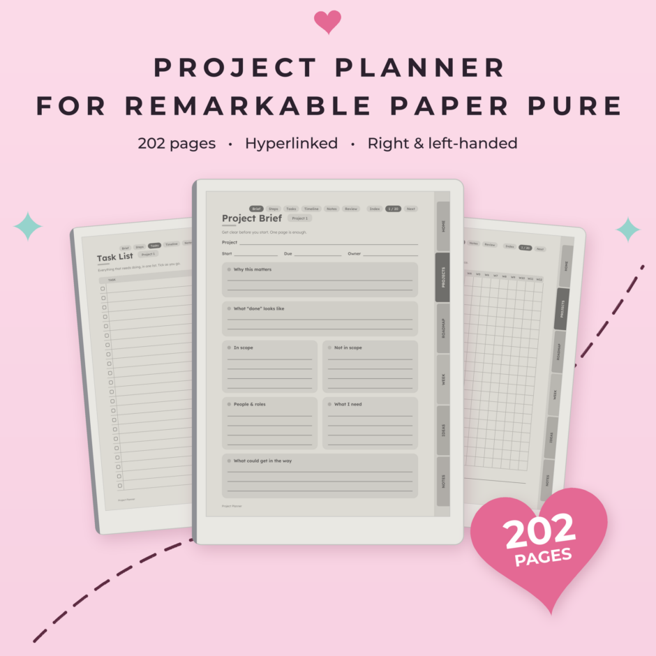 Project Planner for reMarkable Paper Pure - Main